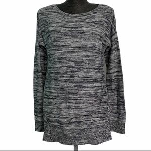 LOFT black and white space dyed tunic sweater